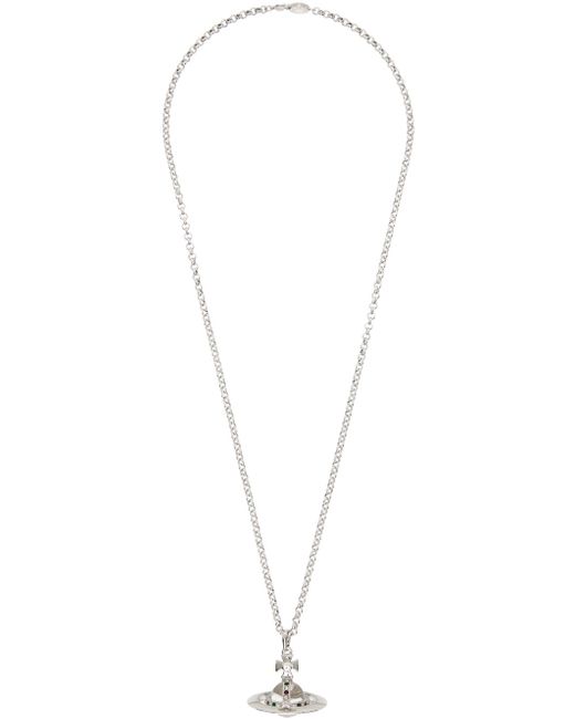 Vivienne Westwood Black Silver Crystal Necklace for men