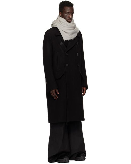 Rick Owens Black Porterville Officer Coat for men