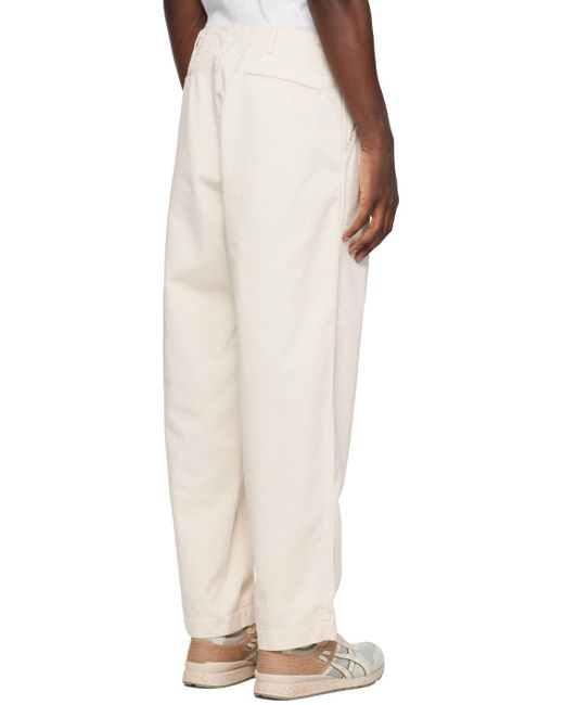 Nanamica Natural Off- Wide Chino Trousers for men