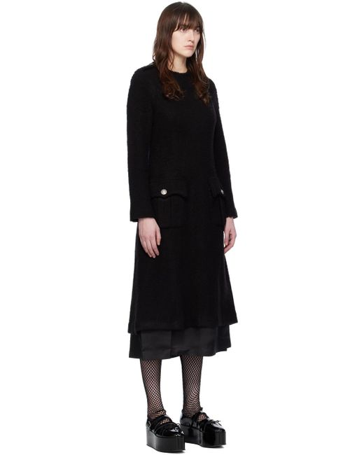 Noir Kei Ninomiya Black Flap Pockets Midi Dress