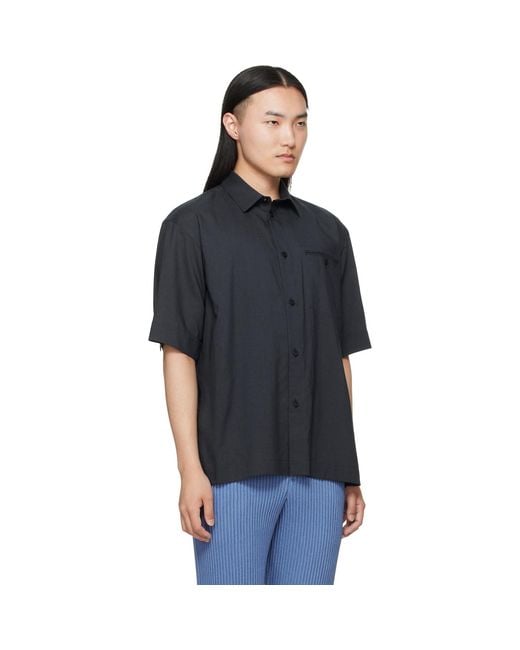 Homme Plissé Issey Miyake Black Homme Plissé Issey Miyake Pl Ramie Shirt for men