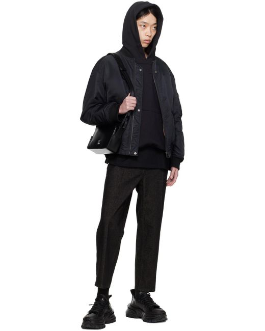 Wooyoungmi Black Padded Bomber Jacket for men
