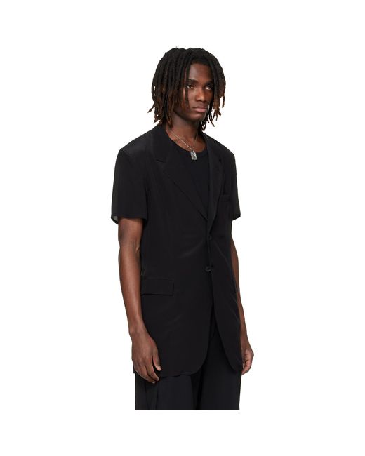 Yohji Yamamoto Black Short Sleeve Blazer for men