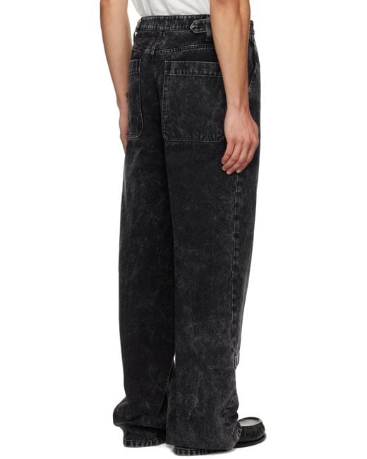 Lanvin Black Loose Fit Washed Jeans for men