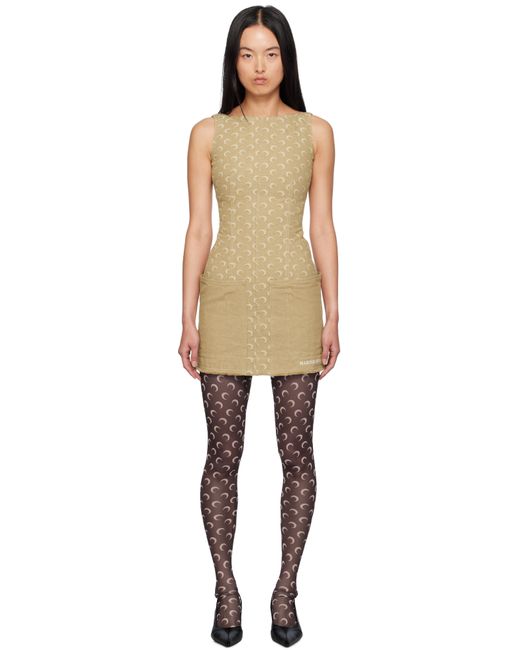 MARINE SERRE Black Moon Jacquard Twill Minidress
