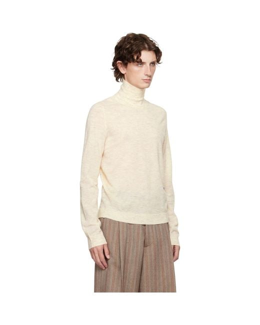 J.W. Anderson Natural Off- Logo Turtleneck for men