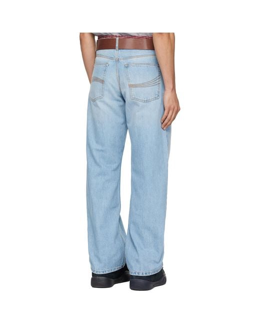 ERL Blue Woven Jeans for men