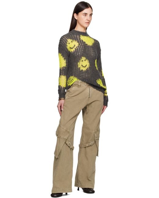 Acne Orange Embroidered Mohair Sweater