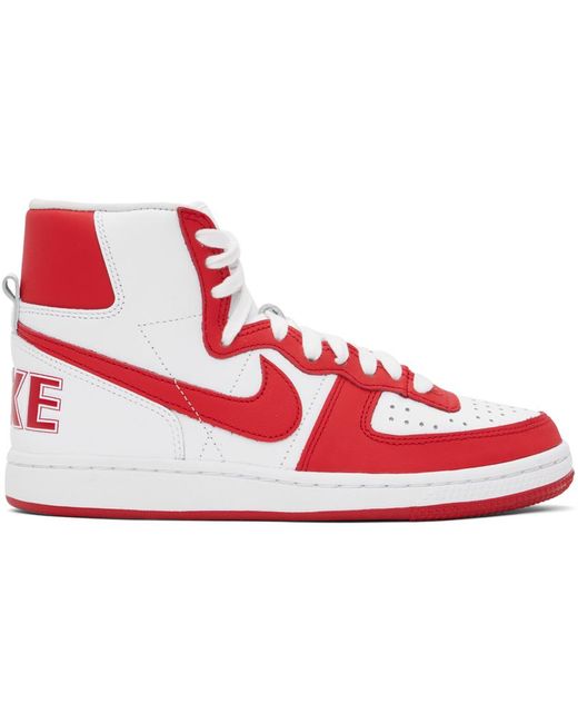 Comme des Garçons Red & White Nike Edition Terminator High Sneakers