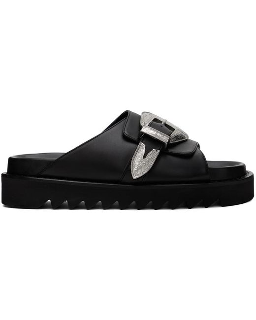 Toga Black Pin-buckle Sandals