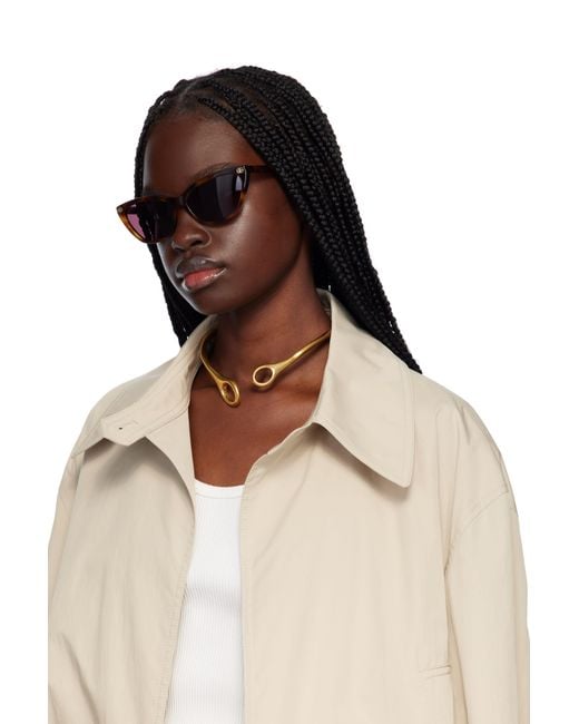 Gucci ブラウン Light Acetate Gg Cat Eye サングラス Black