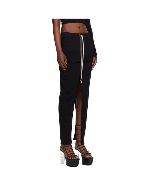 Rick Owens Black Temple Pull On Sliced Pillar Maxi Skirt