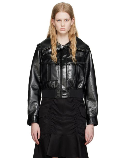 LVIR Black Glossed Faux-leather Jacket