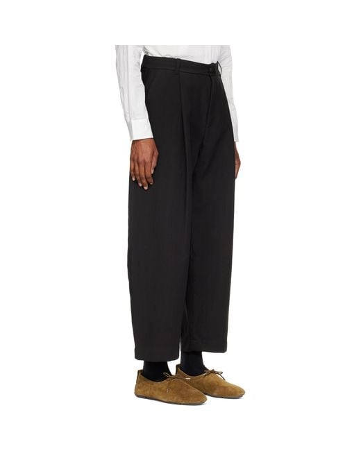 Studio Nicholson Black Ellis Trousers for men