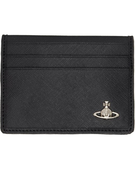 Vivienne Westwood Black Orb Bifold Card Holder for men