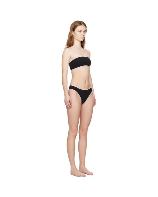 Totême Black Stripe Edge Bikini Top