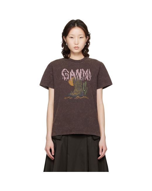 Ganni Black Vintage Wash T-Shirt