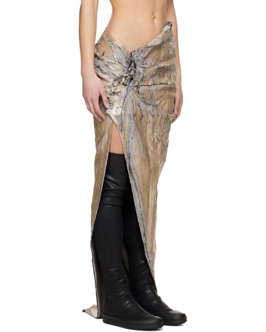 Jupe Longue Dorée En Denim Rick Owens en coloris Multicolor