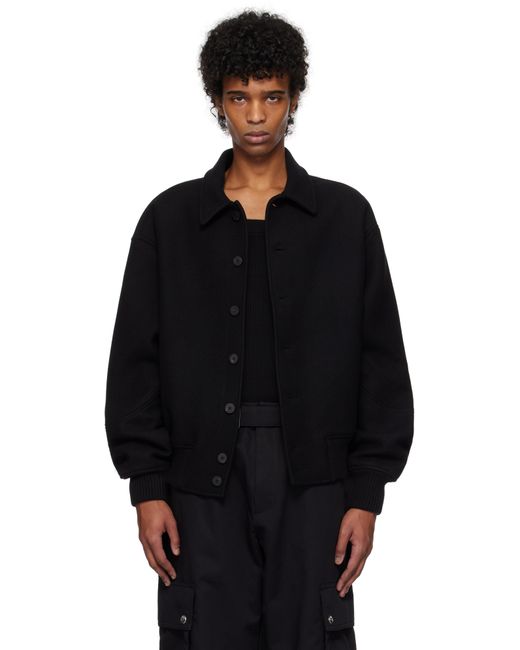 Jacquemus Black Felt Bomber Jacket for men