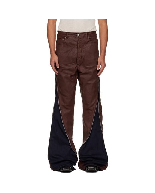 Rick Owens Brown Burgundy Concordians Bolan Banana Jeans for men