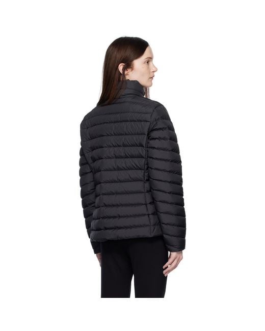 Moncler Black Grange Diagonal-Quilted Short Down Jacket