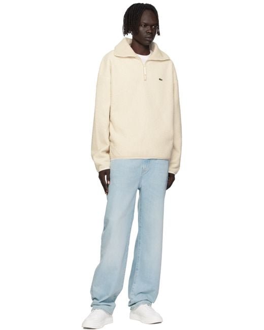 Lacoste Black Off- High Zipped Neck Sweatshirt for men