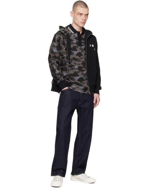 A Bathing Ape Black Fred Perry Edition Camo Polo for men