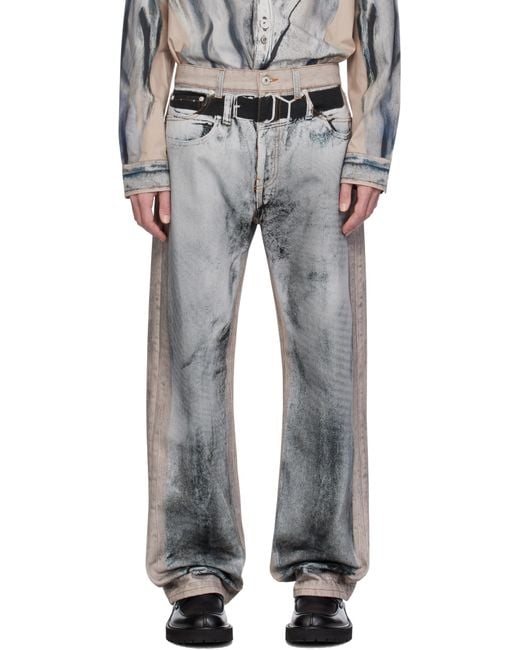 Y. Project Black 'Yp' Trompe L'Oeil Jeans for men