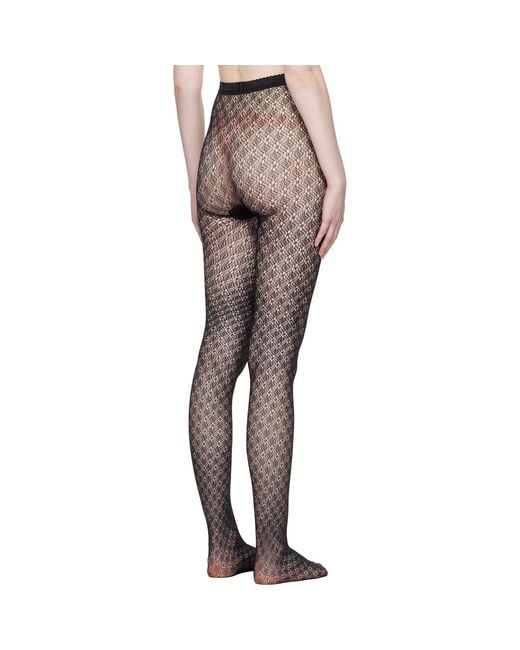Wolford Gray Blossom Net Tights