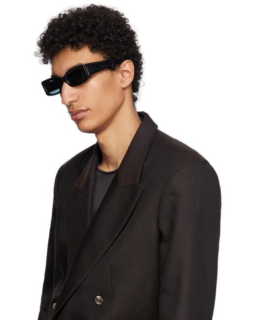 Second/Layer Black 'The Rev' Sunglasses for men