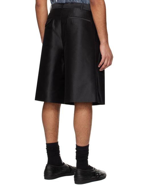 Comme des Garçons Black Pleated Shorts for men