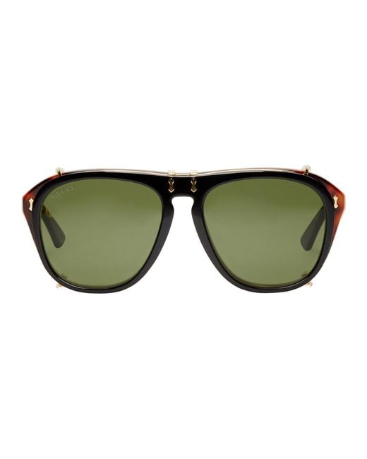 Gucci Multicolor Tortoiseshell And Black Opulent Luxury Flip-up Sunglasses for men