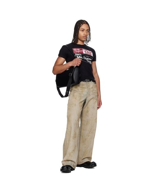 DIESEL Black B-1Dr Layer Belt for men