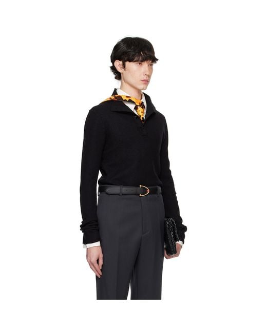 Bottega Veneta Black Felted Wool Turtleneck for men