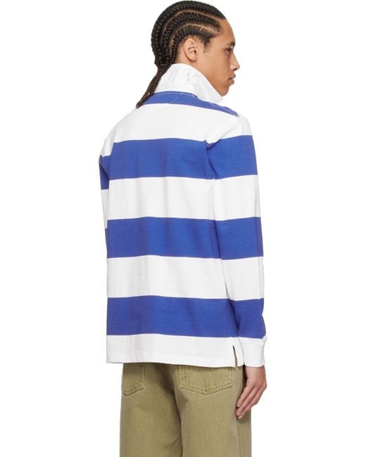 メンズ Polo Ralph Lauren ブルー＆ホワイト 'The Iconic Rugby' ポロシャツ Blue