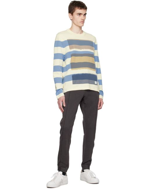 PS by Paul Smith Black Off-white Stripe Sweater for men