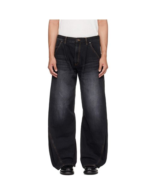 KHOKI Black 3D Cuttin Denim Jeans for men