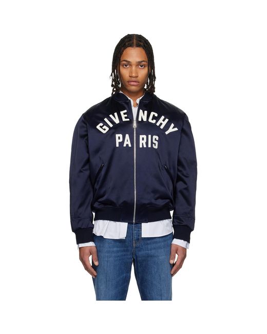 Givenchy Blue Couture Seam Bomber Jacket for men