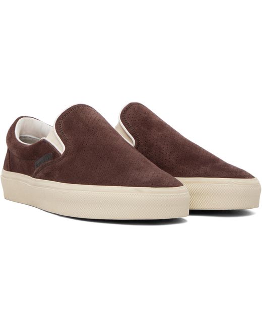 Tom Ford Black Perforated Suede Jude Slip On Sneakers for men