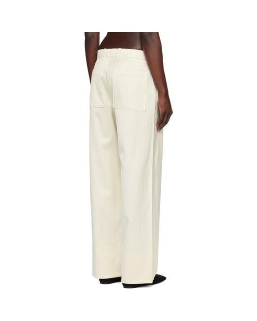 Totême Natural Off- Twisted Seam Trousers