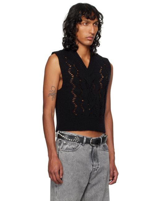 Gilet Michigan Noir En Tricot Câblé Our Legacy pour homme en coloris Black
