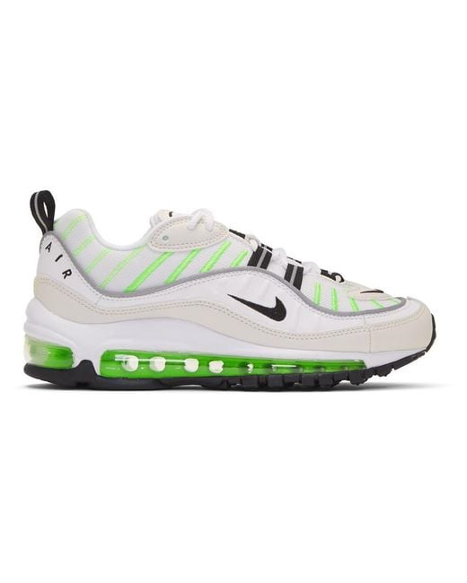 Nike Air Max 98 Trainers in White (Green) | Lyst