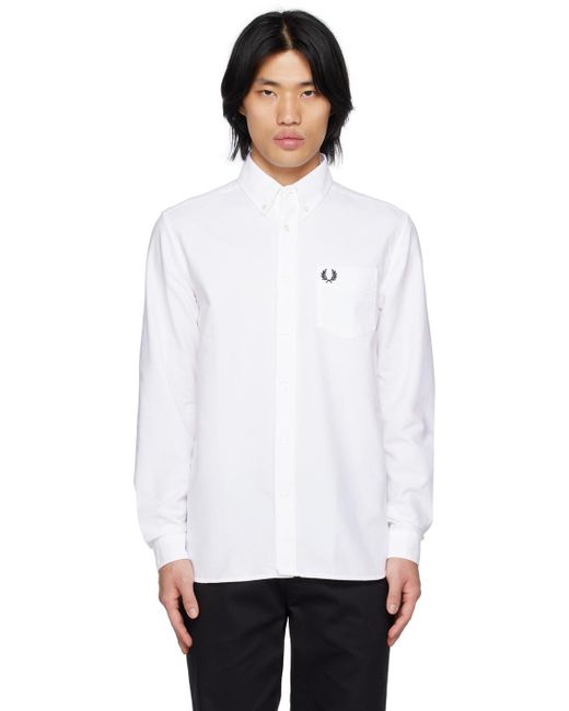 Fred Perry White Button-down Shirt for men