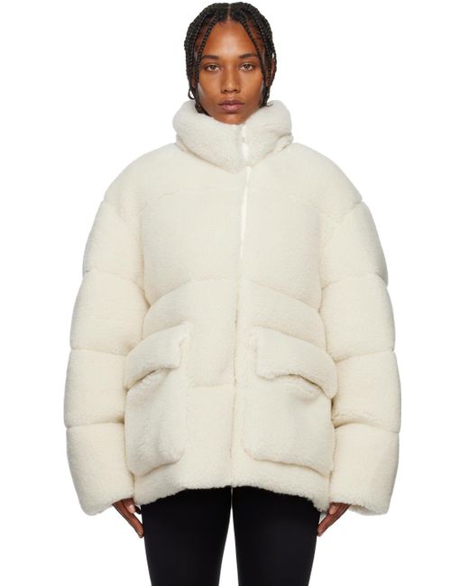 Off-White c/o Virgil Abloh White Teddy Down Jacket in Natural | Lyst UK