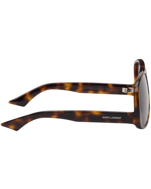 Saint Laurent Black Tortoiseshell Sl 652 Solace Sunglasses for men
