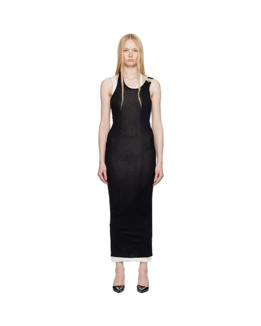 Jean Paul Gaultier Black 'The Draped Double' Maxi Dress