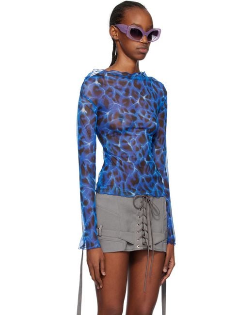 KNWLS Blue Clavicle Blouse