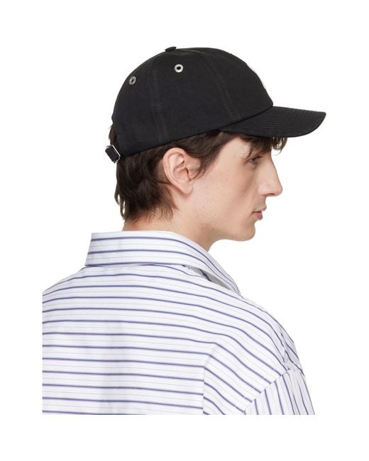 AMI Blue Cotton 'Ami De Coeur' Felt Patch Cap for men