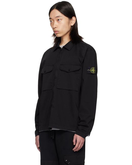 メンズ Stone Island ブラック レギュラーフィット ジャケット Black
