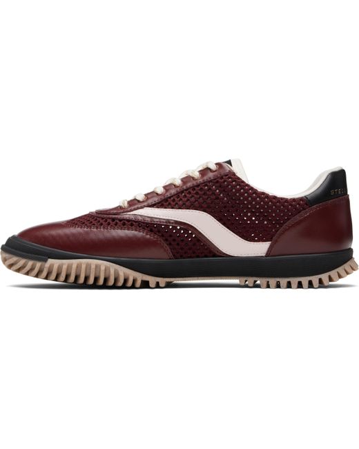 Stella McCartney Black Burgundy S-Wave Sport Mesh Paneled Sneakers
